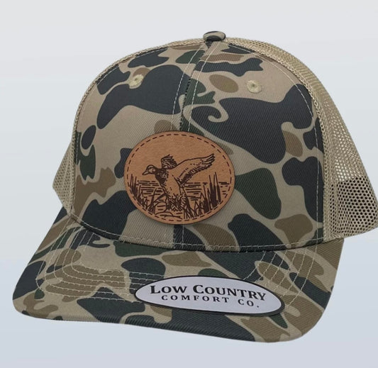 duck landing patch hat, old school camo/khaki | low country comfort