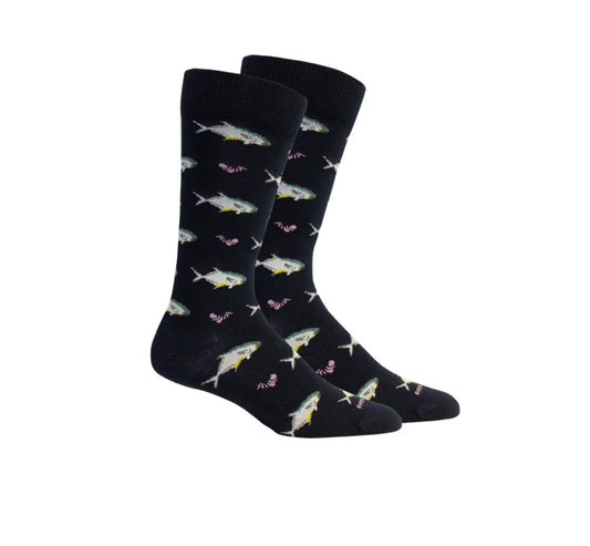 Duffy's permit fish socks, navy | brown dog