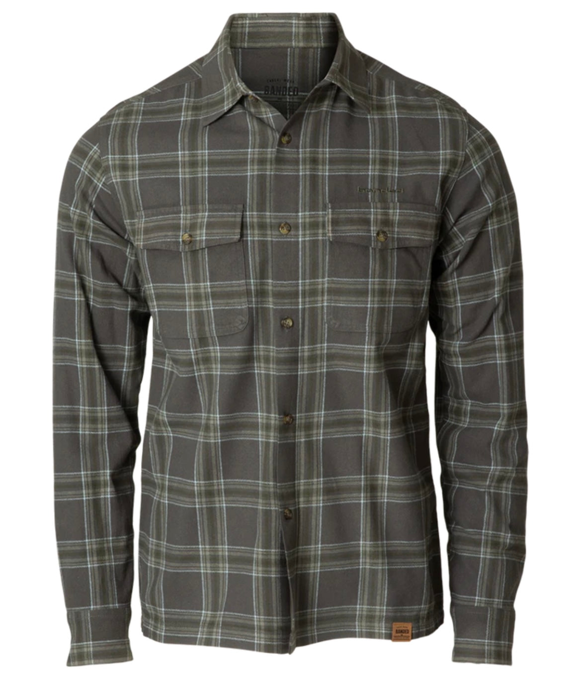 Everglades flannel shirt, charcoal plaid | banded