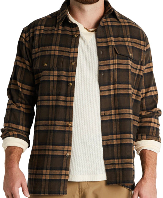 everglades flannel shirt, timber brown plaid | banded