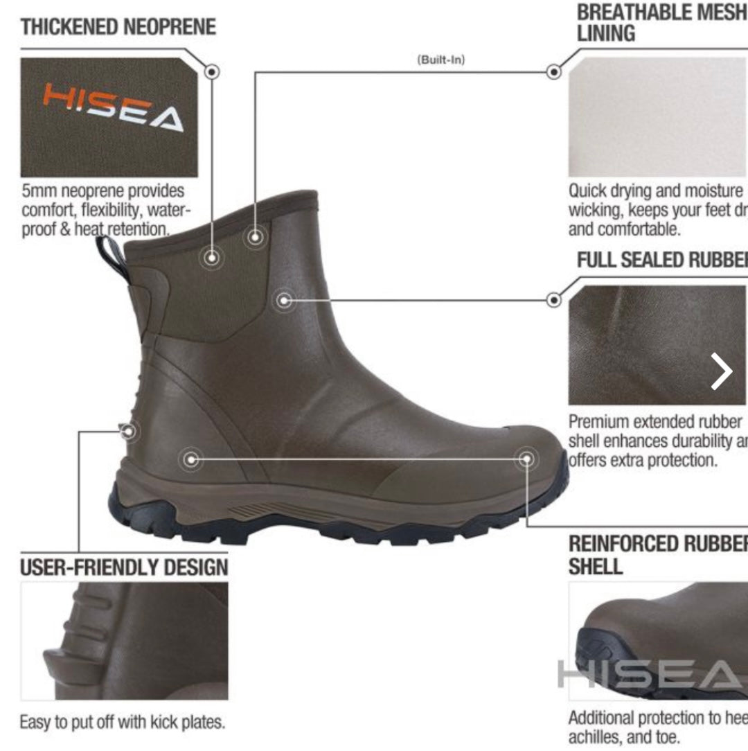 excursion pro ankle rubber boots brown | hisea