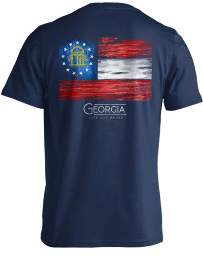 faded flag georgia short sleeve | live oak