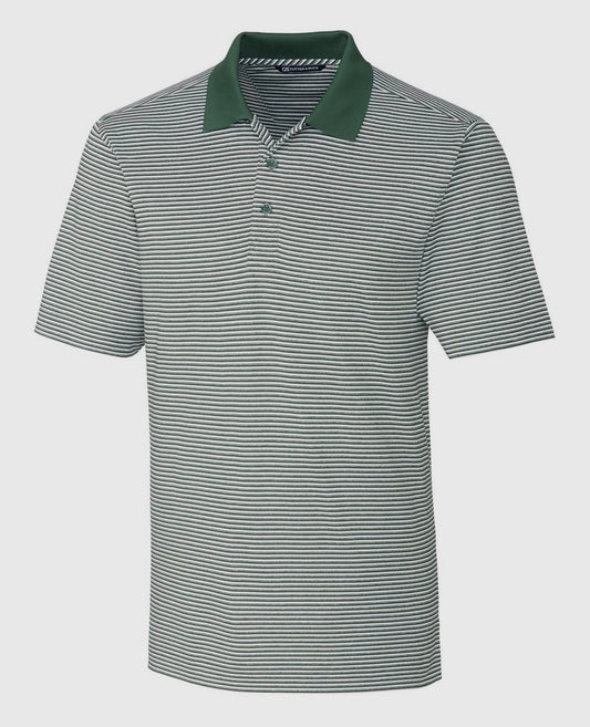 BIG & TALL forge tonal stripe stretch polo, hunter | cutter & buck