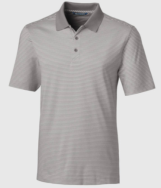 BIG & TALL forge tonal stripe stretch polo, polished | cutter & buck