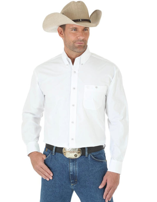 george strait long sleeve shirt, white | wrangler