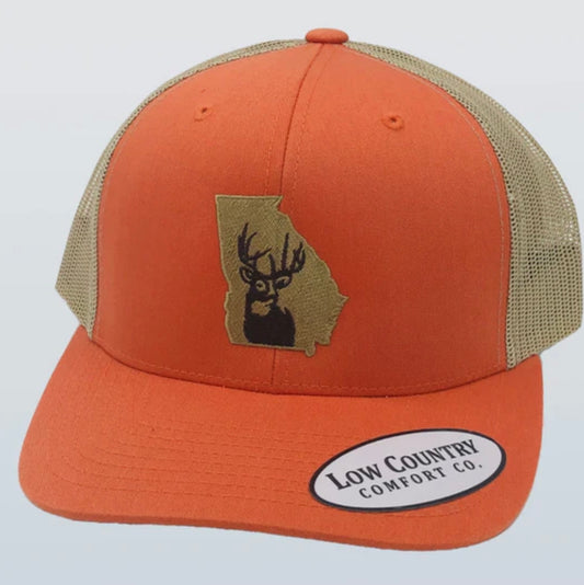 georgia deer hat, orange/khaki