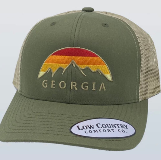 georgia mountain skyline hat, moss/khaki