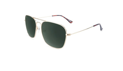 gold/aviator green mount Evans sunglasses | Knockaround