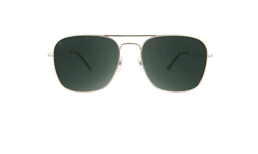 gold/aviator green mount Evans sunglasses | Knockaround