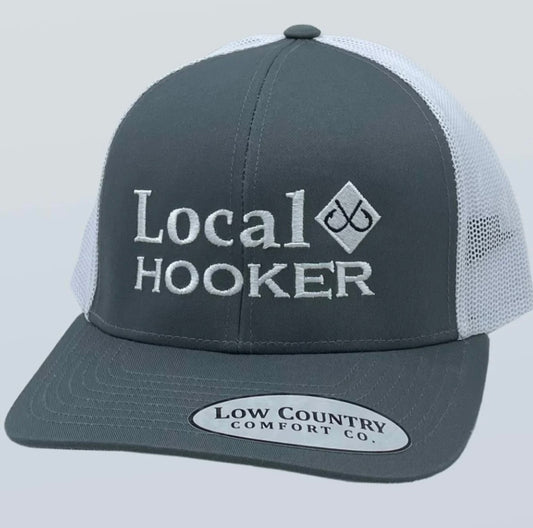 local hooker hat, charcoal/white