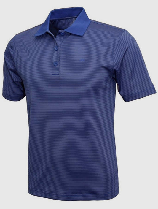 micro striped performance polo, mojo blue | mojo sportswear