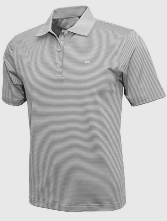 micro striped performance polo, white caps | mojo sportswear