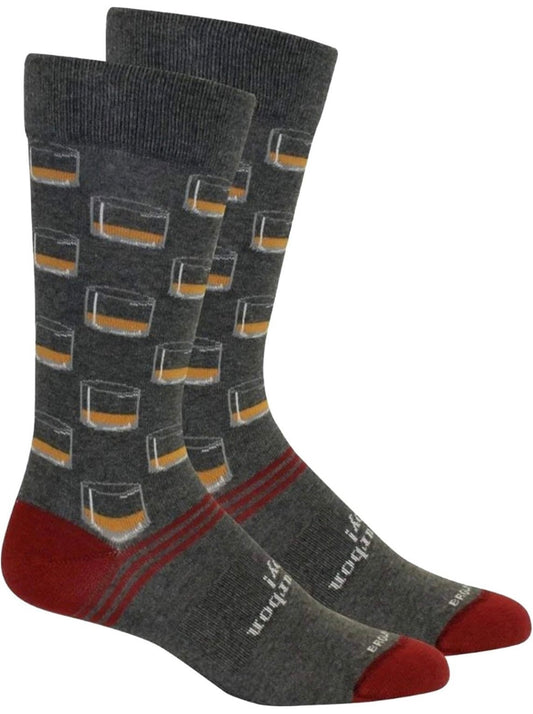 neat bourbon socks grey heather | brown dog