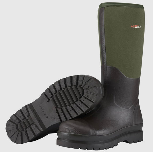 neoprene rubber work boots, khaki | hisea