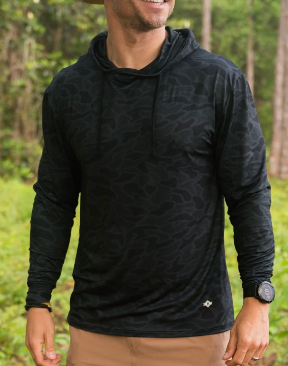 performance hoodie, black camo | burlebo