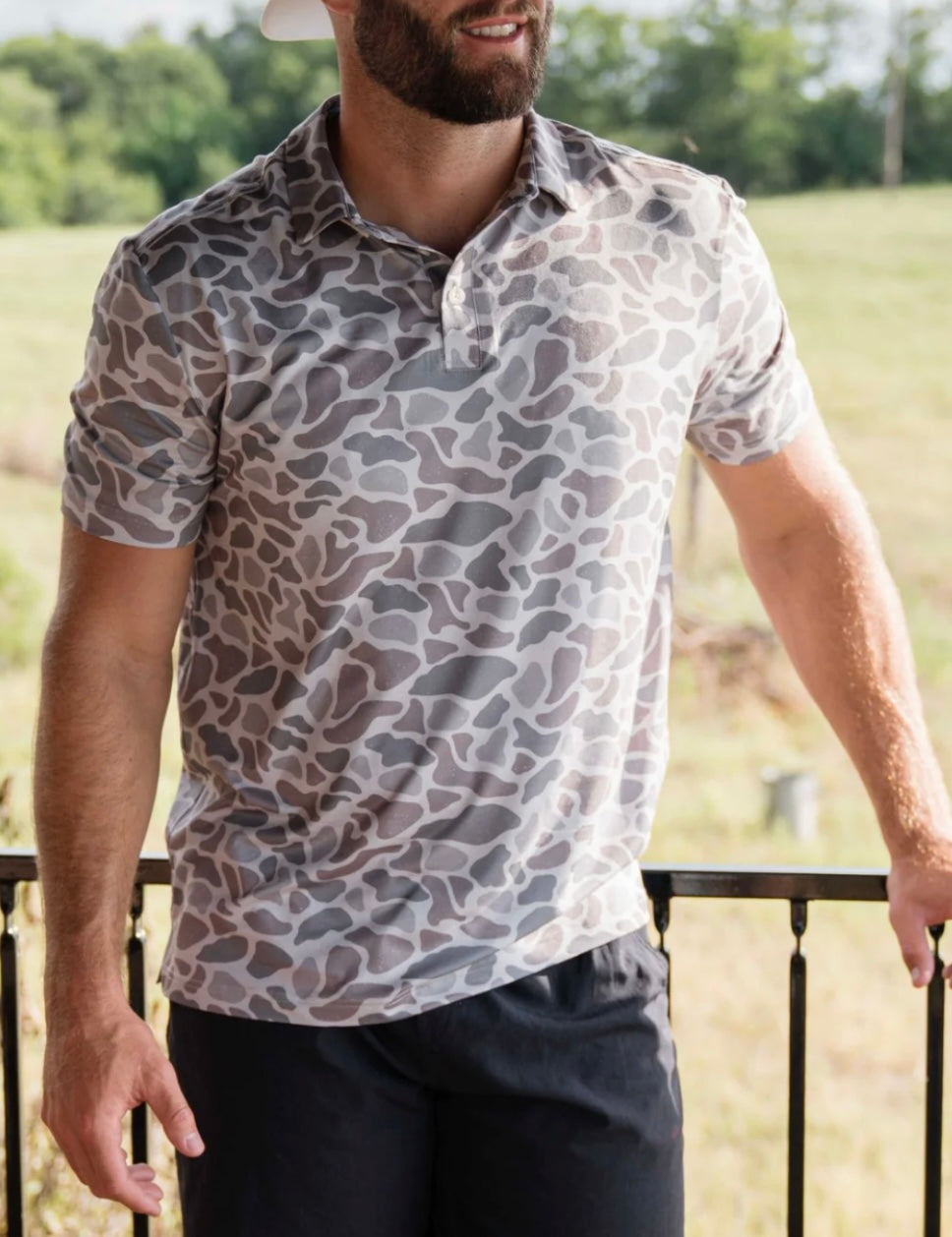 performance polo, classic deer camo | burlebo