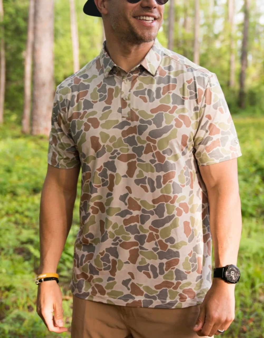 performance polo, driftwood camo | burlebo