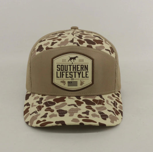 pointer camo 7 panel hat | southern lifestyle