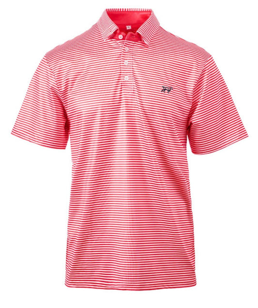 the marshall performance polo, red + white | fieldstone