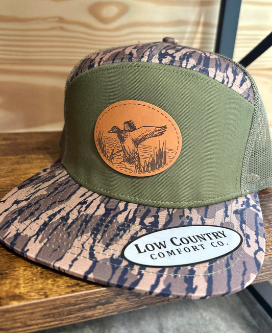 7 panel duck landing snapback, bottomland + loden