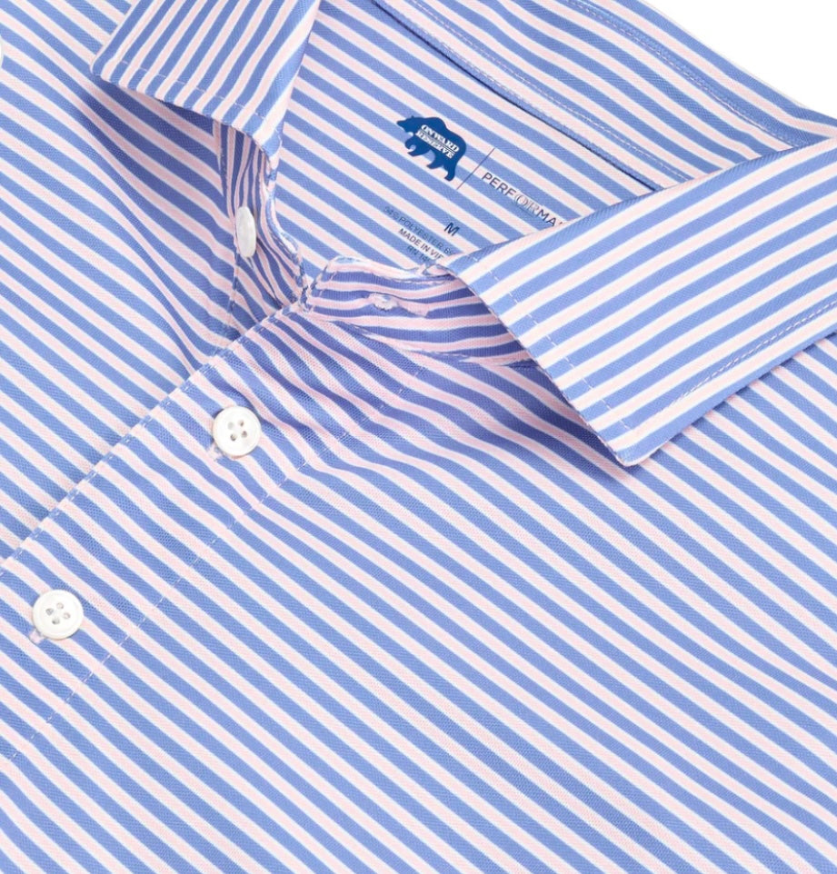 trophy stripe performance pique polo, daybreak | onward reserve