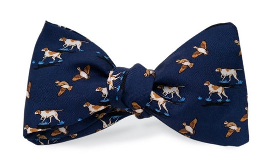 quail hunt bow tie, navy | bird dog bay