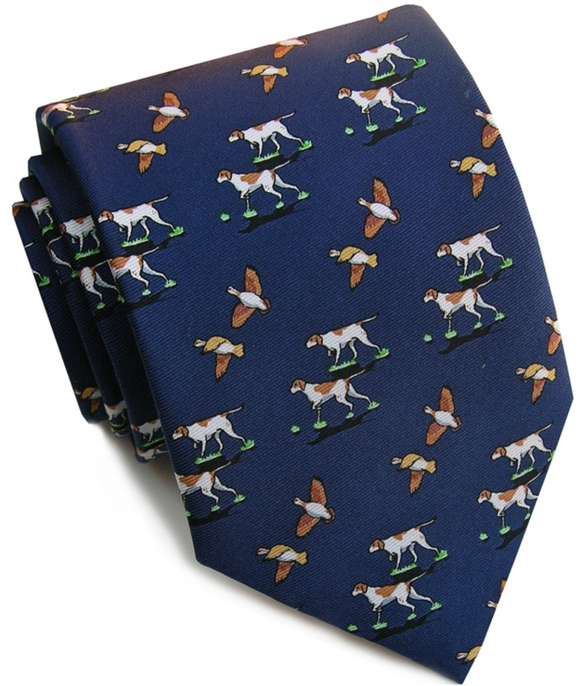 quail hunt tie, navy | bird dog bay