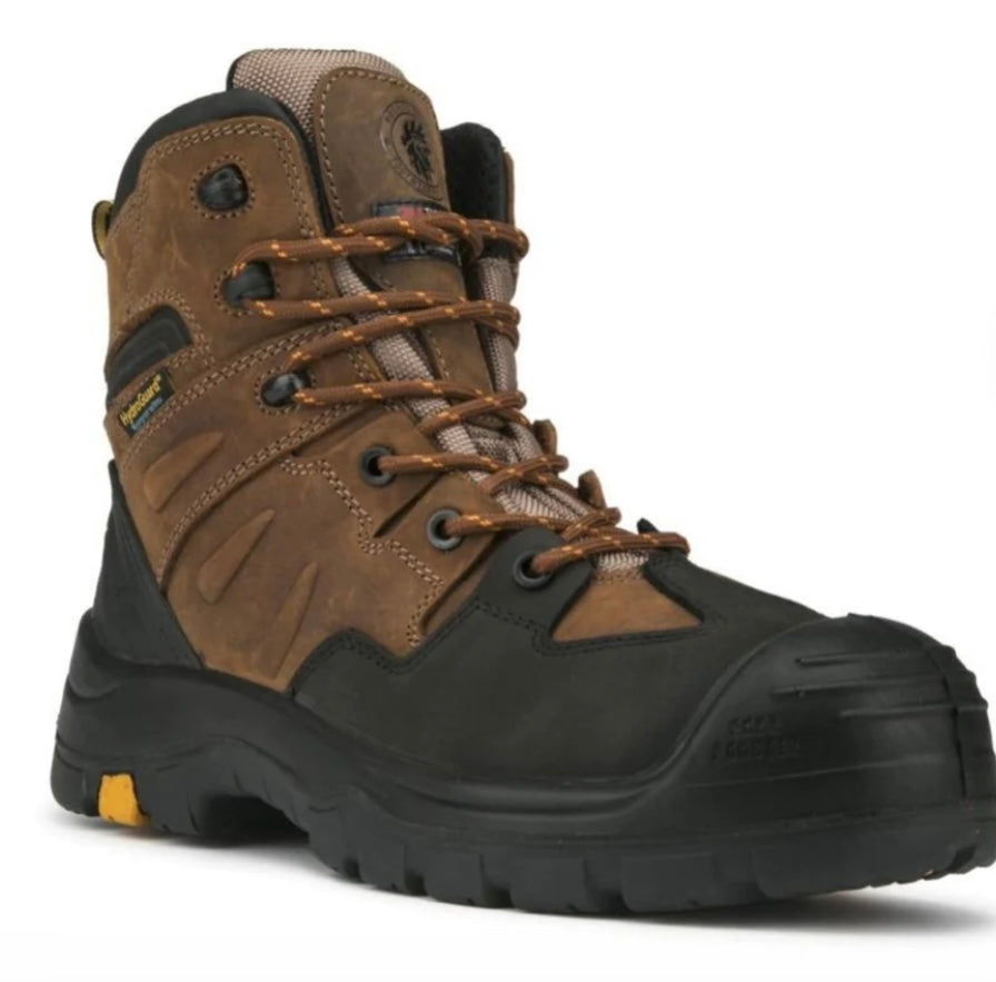 RockRooster Woodland Brown 6 inch Waterproof Safety Toe Leather Work Boots