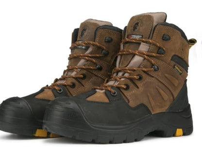 RockRooster Woodland Brown 6 inch Waterproof Safety Toe Leather Work Boots