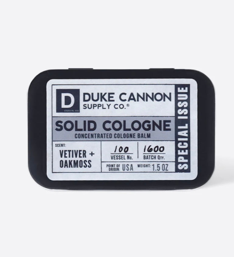 solid cologne, vetiver & oakmoss | duke cannon