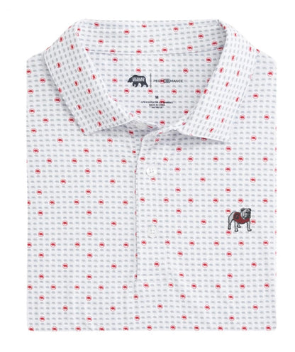 standing bulldog tour logo printed performance polo | onward reserve