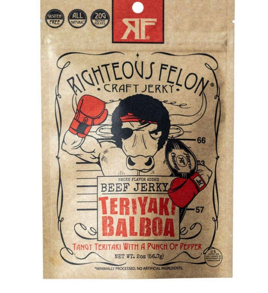 teriyaki balboa jerky | righteous felon craft jerky
