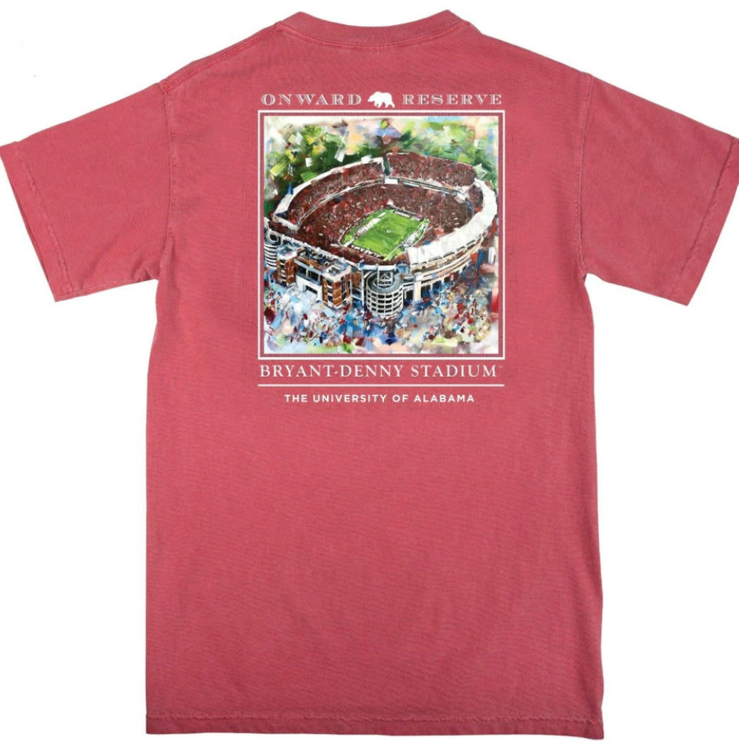 washed red bryant denny stadium short sleeve | onward reserve