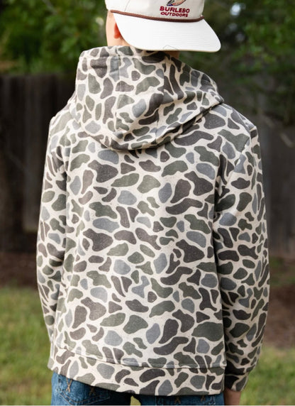 YOUTH fleece zip-up, classic deer camo | burlebo