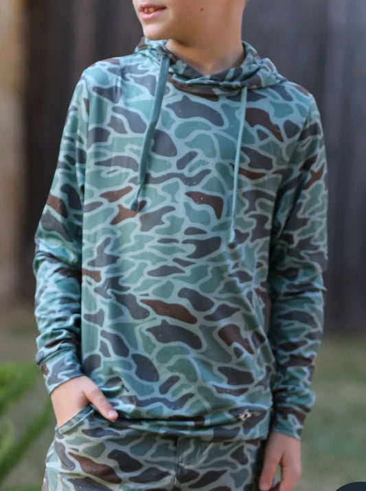 youth hoodie, retro duck camo | burlebo