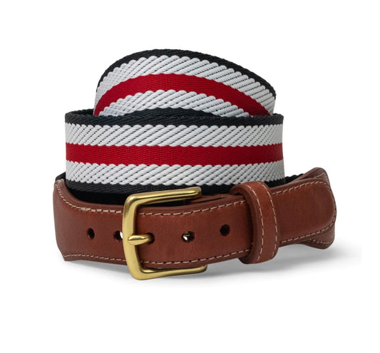 dockside belt, red/white/black | bird dog bay