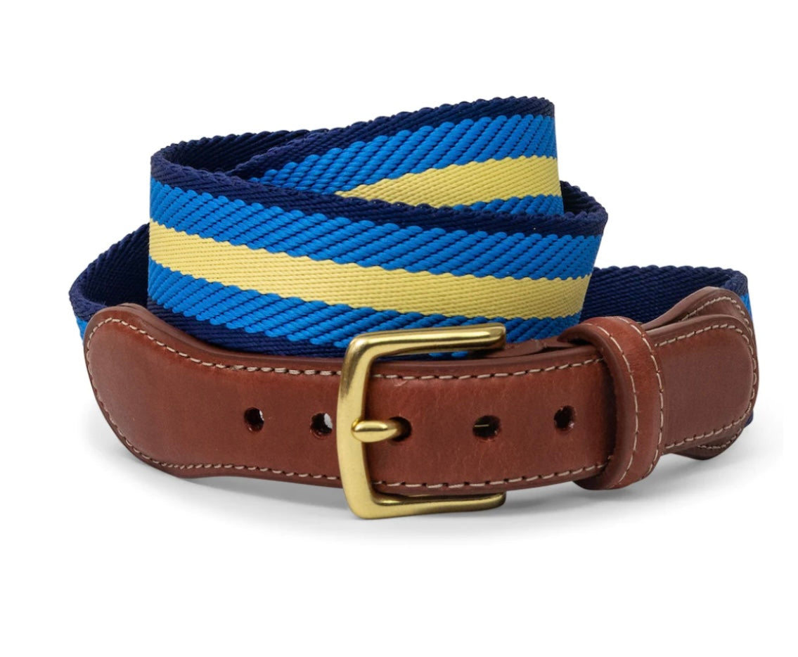 dockside belt, gold/light blue/blue | bird dog bay