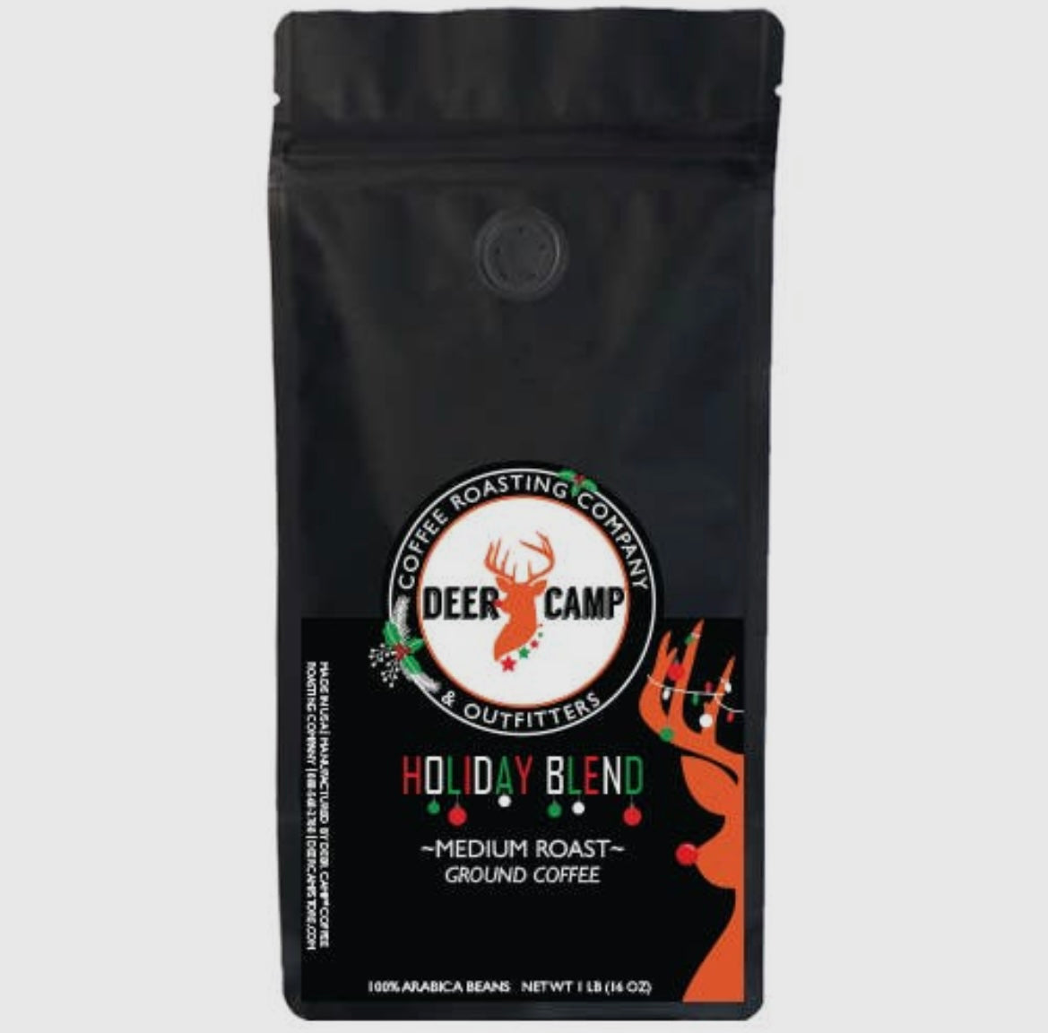 holiday blend medium roast 16 oz | deer camp