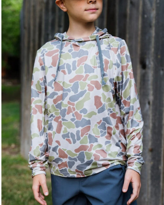 youth hoodie, driftwood camo | burlebo