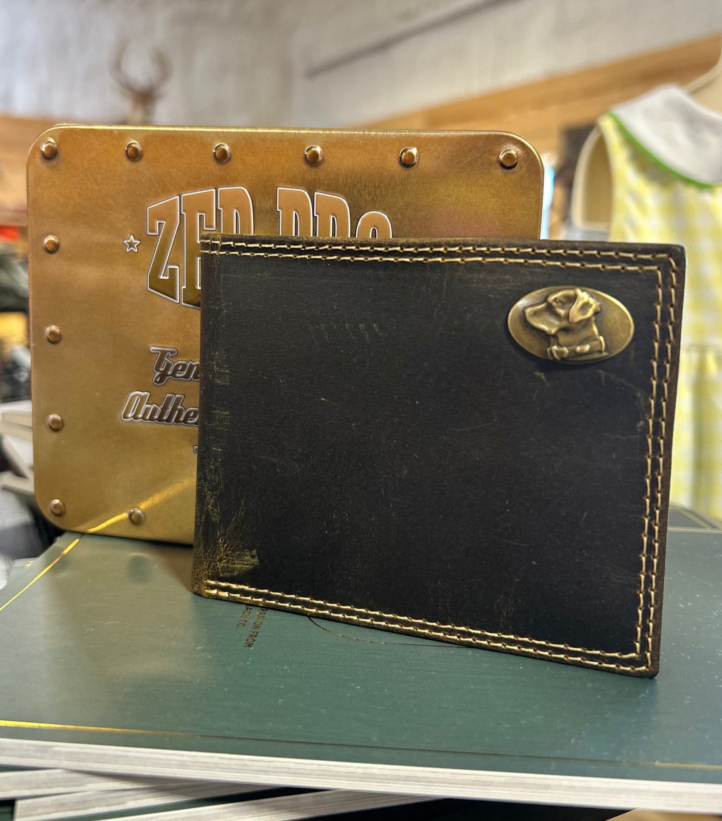 lab vintage tan leather bifold wallet | zeppro