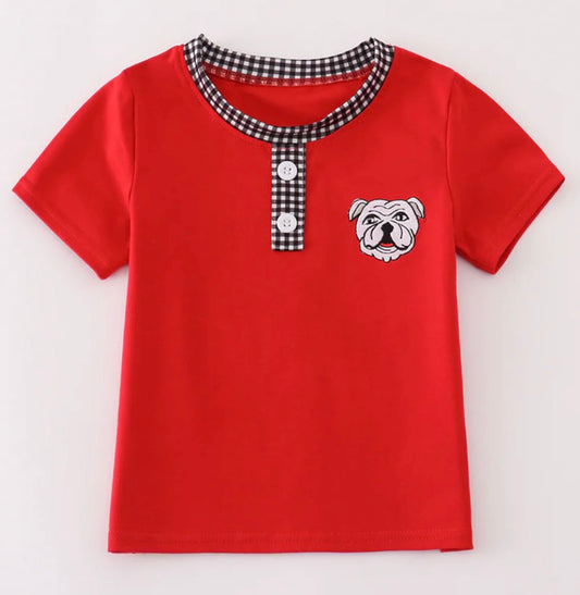 georgia bulldogs embroidery short sleeve