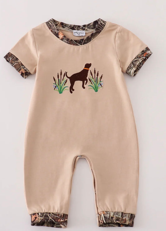 camo dog romper