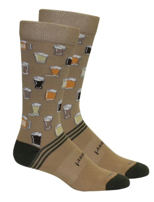 beerworks socks, khaki | brown dog