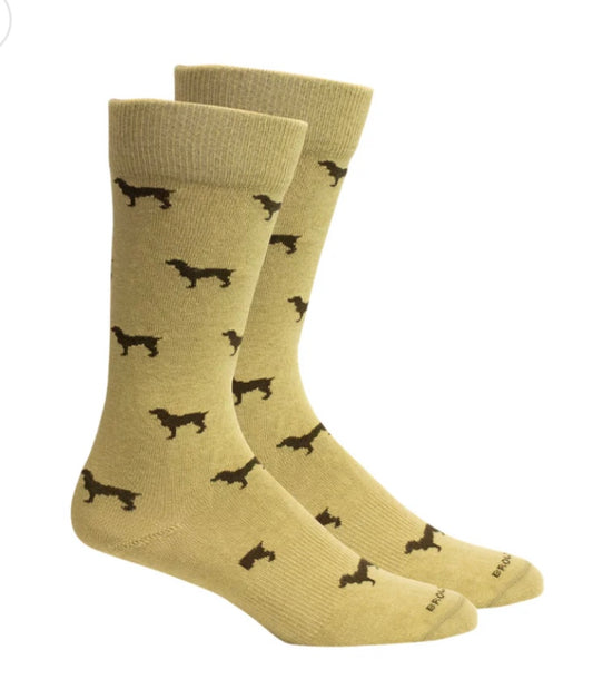 beau Boykin socks, khaki | brown dog