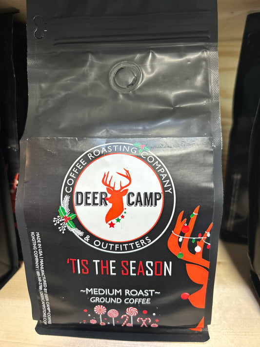 tis the season peppermint medium roast coffee | deer camp