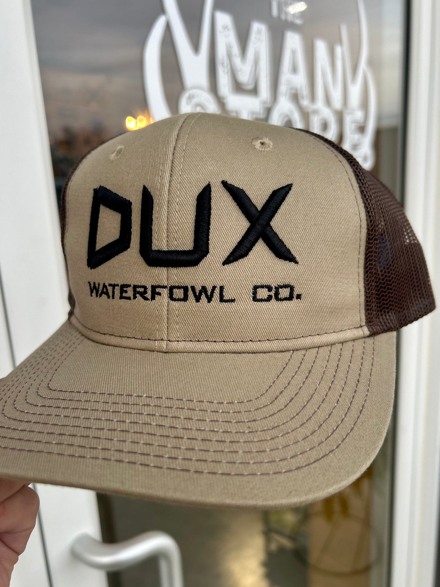 dux waterfowl co hat, khaki/coffee