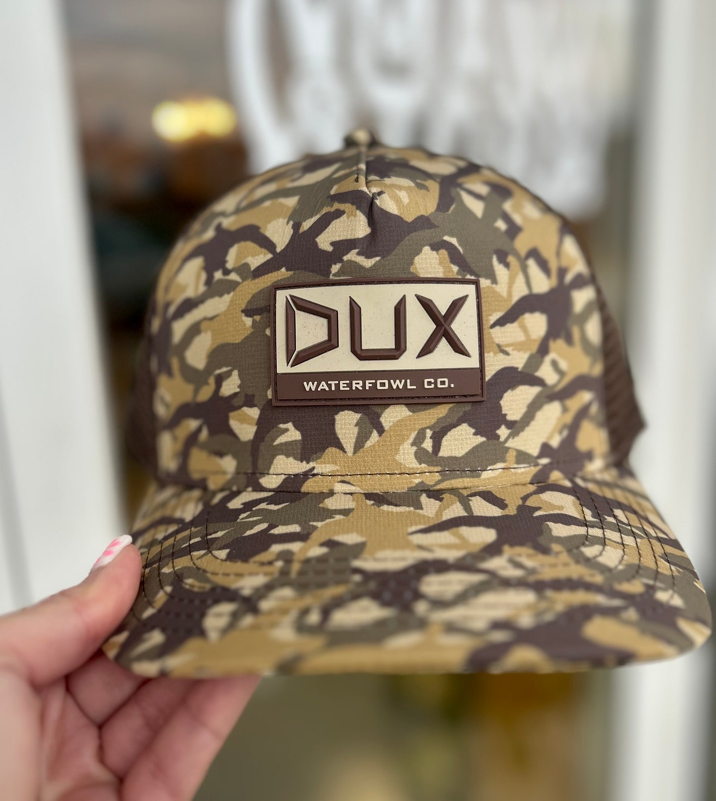 cupped dux camo hat