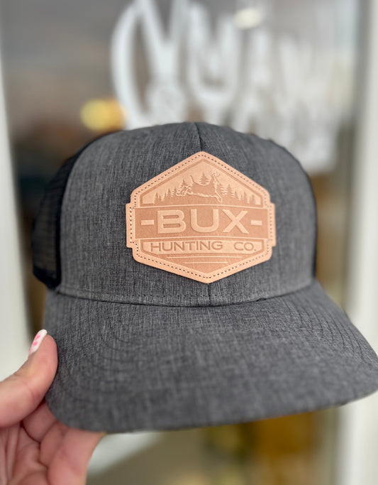 bux leather patch hat