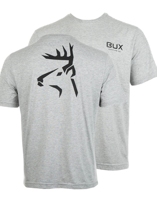 bux logo t-shirt, light grey heather