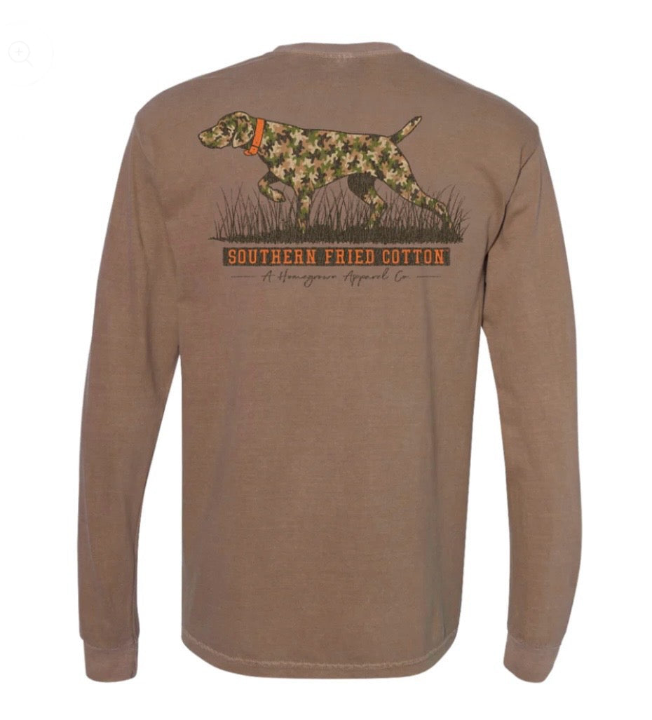 old school pointer long sleeve, espresso | southern fried cotton